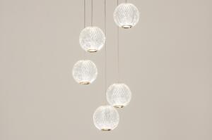 Závěsné luxusní LED svítidlo nad jídelní stůl Ferolucce 5 Gold Round (LMD)
