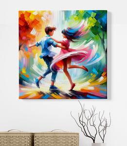 Obraz na plátně - Srdce v tanečním rytmu FeelHappy.cz Velikost obrazu: 40 x 40 cm