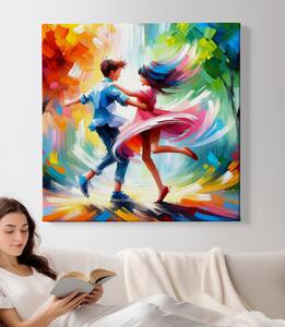 Obraz na plátně - Srdce v tanečním rytmu FeelHappy.cz Velikost obrazu: 40 x 40 cm