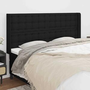 Čelo postele typu ušák černé 203x16x118/128 cm textil 3120038