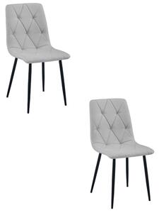 Set dvou jídelních židlí LIBRA světle šedé / černé nohy (2 ks)