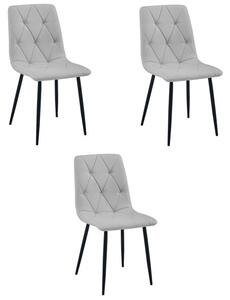Set tří jídelních židlí LIBRA světle šedé / černé nohy (3 ks)
