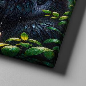 Obraz na plátně - Gorila se schovává před deštěm FeelHappy.cz Velikost obrazu: 40 x 40 cm