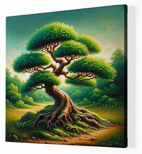 Obraz na plátně - Strom života košatá Bonsai v přírodě FeelHappy.cz Velikost obrazu: 40 x 40 cm