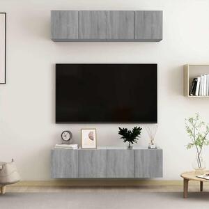 Nástěnné TV skříňky 4 ks šedé sonoma 60 x 30 x 30 cm kompozit 3120204