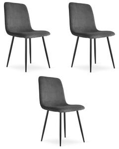 Set tří jídelních židlí RIFT šedé / černé nohy (3 ks)