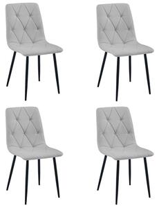 Set čtyř jídelních židlí LIBRA světle šedé / černé nohy (4 ks)