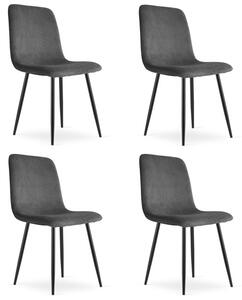 Set čtyř jídelních židlí RIFT šedé / černé nohy (4 ks)