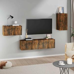 4dílný set TV skříněk kouřový dub kompozitní dřevo 3120260