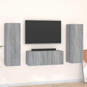 3dílný set TV skříněk šedý sonoma kompozitní dřevo 3120234