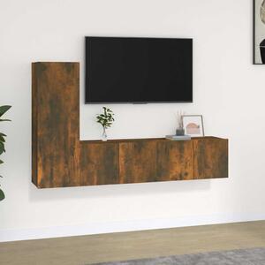 3dílný set TV skříněk kouřový dub kompozitní dřevo 3120257