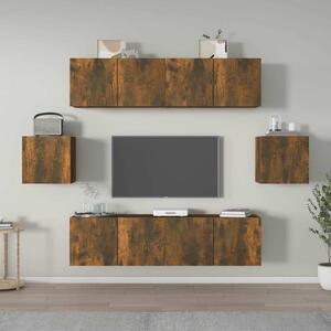6dílný set TV skříněk kouřový dub kompozitní dřevo 3120266