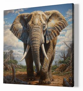FeelHappy Obraz na plátně - Slon, Velký duch savany, Králové divočiny Velikost obrazu: 140 x 140 cm