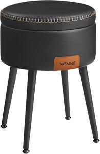 Taburet s úložným prostorem VASAGLE LOM005B01 - 38x45,5 cm | černý