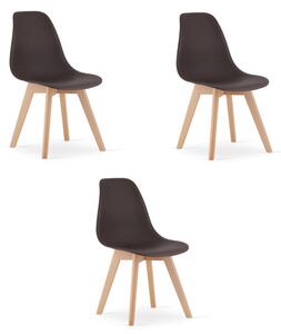 Set tří jídelních židlí KITO kávové / hnědé nohy (3 ks)