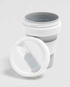 Bílo-šedý skládací cestovní hrnek Stojo Pocket Cup Dove, 355 ml