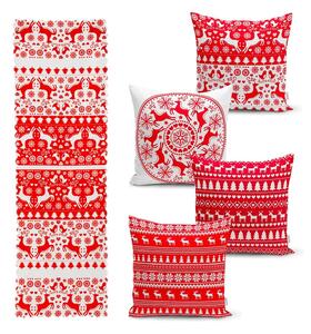 Sada 4 vánočních povlaků na polštář a běhounu na stůl Minimalist Cushion Covers Christmas