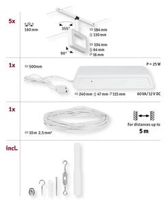 Paulmann 94483 - SADA 5xLED/4,8W Kompletní lankový systém FRAME 230V bílá