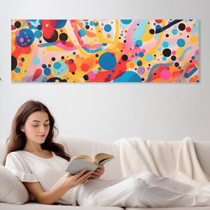 Obraz na plátně - Ozvěny barev, Abstrakce FeelHappy.cz Velikost obrazu: 60 x 20 cm