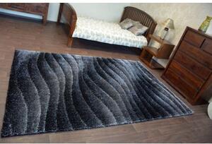 Kusový koberec Shaggy SPACE 3D B222 tmavošedá velikost 80x150 cm | krásné koberce cz