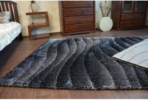 Kusový koberec Shaggy SPACE 3D B222 tmavošedá velikost 80x150 cm | krásné koberce cz