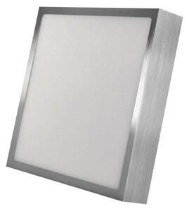 EMOS ZM6243 NEXXO - Přisazený stropní LED panel v broušeném niklu, 21W, 1900lm, 3000 + 3500 + 4000K, IP40/IP20, 22,5 x 22,5cm (Stropní čtvercové svítidlo ve stříbrné barvě s přepínačem barvy světla)