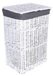 Proutěný koš na prádlo 72 l bílý / šedý