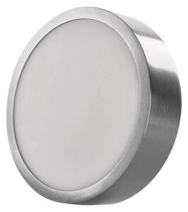 EMOS ZM5233 NEXXO - Přisazený stropní LED panel v broušeném niklu, 12,5W, 1100lm, 3000 + 3500 + 4000K, IP40/IP20, Ø 17cm (Stropní kulaté svítidlo ve stříbrné barvě s přepínačem barvy světla)