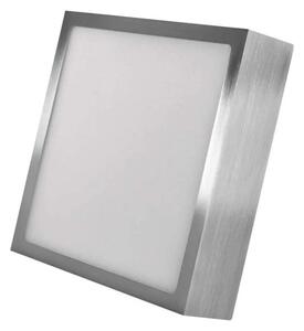 EMOS ZM6233 NEXXO - Přisazený stropní LED panel v broušeném niklu, 12,5W, 1100lm, 3000 + 3500 + 4000K, IP40/IP20, 17 x 17cm (Stropní čtvercové svítidlo ve stříbrné barvě s přepínačem barvy světla)