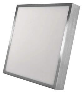 EMOS ZM6253 NEXXO - Přisazený stropní LED panel v broušeném niklu, 28,5W, 2700lm, 3000 + 3500 + 4000K, IP40/IP20, 30 x 30cm (Stropní čtvercové svítidlo ve stříbrné barvě s přepínačem barvy světla)