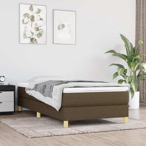 Rám postele s boxspringem tmavě hnědá 100 x 200 cm textil 3120593