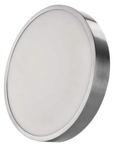 EMOS ZM5253 NEXXO - Přisazený stropní LED panel v broušeném niklu, 28W, 2700lm, 3000 + 3500 + 4000K, IP40/IP20, Ø 30cm (Stropní kulaté svítidlo ve stříbrné barvě s přepínačem barvy světla)