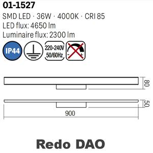 Nástěnné koupelnové světlo Redo DAO/90 cm/LED 24W/IP44