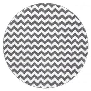 Kulatý koberec SKETCH F561 Cik cak, šedo bílá velikost kruh 140 cm | krásné koberce cz