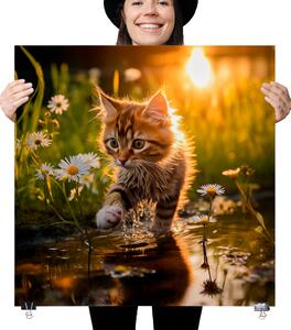 FeelHappy Plakát - Kotě objevuje krásy přírody Velikost plakátu: 40 x 40 cm