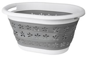 Koš na prádlo OVAL COMPACT šedý / bílý 25 l