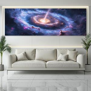 Obraz na plátně - Galaxie Quesor FeelHappy.cz Velikost obrazu: 120 x 40 cm