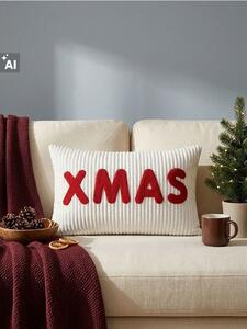 Sinsay - Vánoční dekorační polštář s výšivkou XMAS - vícebarevná