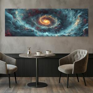 Obraz na plátně - Galaxie Erderit FeelHappy.cz Velikost obrazu: 120 x 40 cm