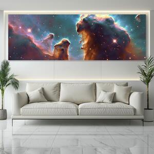 Obraz na plátně - Hvězdná mlhovina, Nebula Astraeus FeelHappy.cz Velikost obrazu: 120 x 40 cm