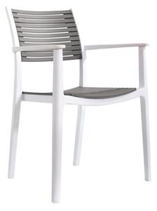 TEMPO Stohovatelná židle, bílá/šedá, HERTA