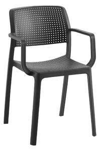TEMPO Stohovatelná židle, černá, DENTON
