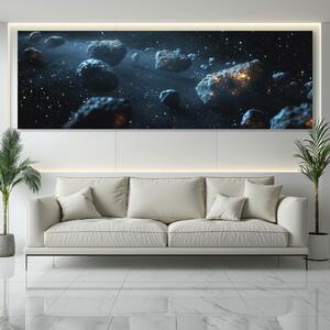 Obraz na plátně - Pás asteroidů Umern FeelHappy.cz Velikost obrazu: 120 x 40 cm