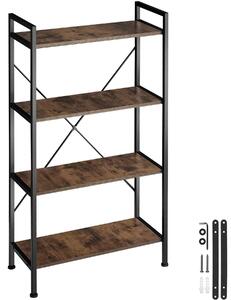 Tectake Regál Leeds industrial 67,5 x 31,5 x 121,5 cm - Industriální dřevo tmavé, rustikální