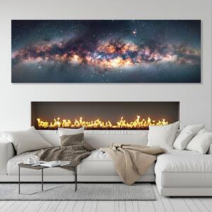 Obraz na plátně - Galaxie Mléčná dráha FeelHappy.cz Velikost obrazu: 60 x 20 cm
