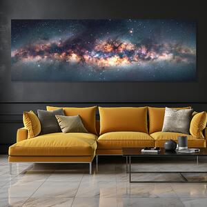 Obraz na plátně - Galaxie Mléčná dráha FeelHappy.cz Velikost obrazu: 120 x 40 cm