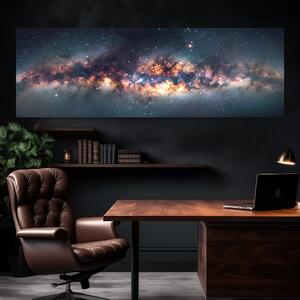 Obraz na plátně - Galaxie Mléčná dráha FeelHappy.cz Velikost obrazu: 120 x 40 cm
