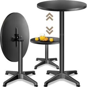 Deuba Hliníkový barový stůl Ø60cm skládací - černý