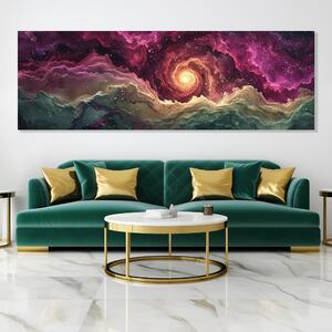 Obraz na plátně - Galaxie Sauger FeelHappy.cz Velikost obrazu: 120 x 40 cm