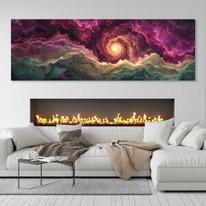 Obraz na plátně - Galaxie Sauger FeelHappy.cz Velikost obrazu: 120 x 40 cm